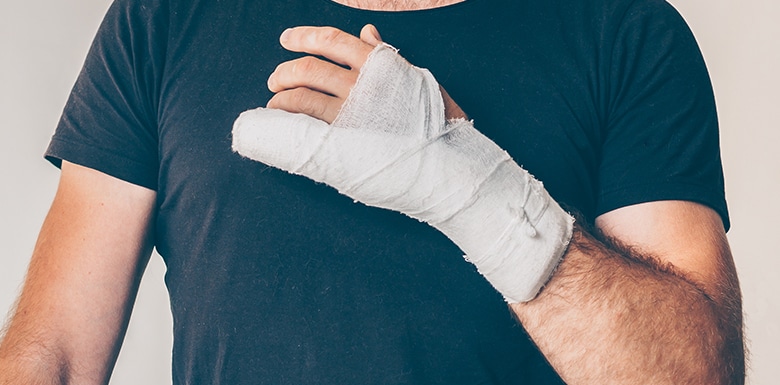 Injured arm